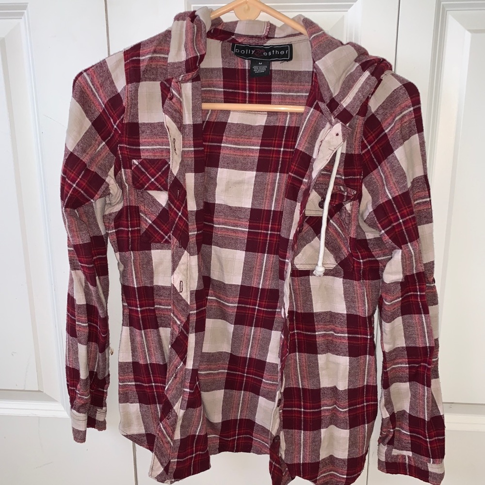 Womens multi colored flannel, size M